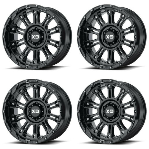 Set 4 XD XD829 Hoss II 18x9 5x5 Gloss Black Wheels 18" 0mm For Jeep Truck Rims