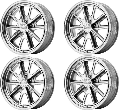 Set 4 American Racing Vintage VN427 Shelby Cobra 17x8 5x4.5 Polished Wheels 17"