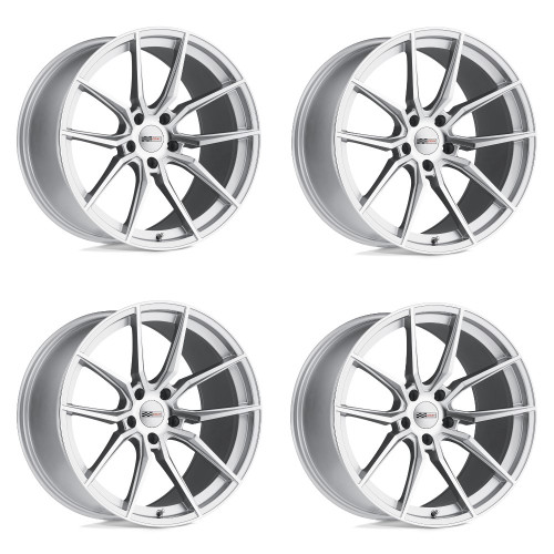 Set 4 Cray Spider 20x12 5x120 Silver W/ Mirror Cut Face Wheels 20" 52mm Rims