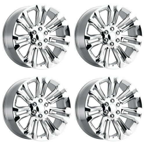 Set 4 Performance Replicas PR205 22x9 6x5.5 Chrome Wheels 22" 24mm Rims