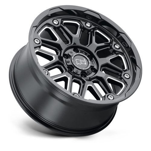 17" Black Rhino Hollister Gloss Black w/ Milled Spokes 17x9.5 6x5.5 Wheel -18mm