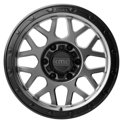KMC KM535 Grenade Off-Road 17x9 6x135 Matte Gray Matte Black Lip Wheel 17" 18mm