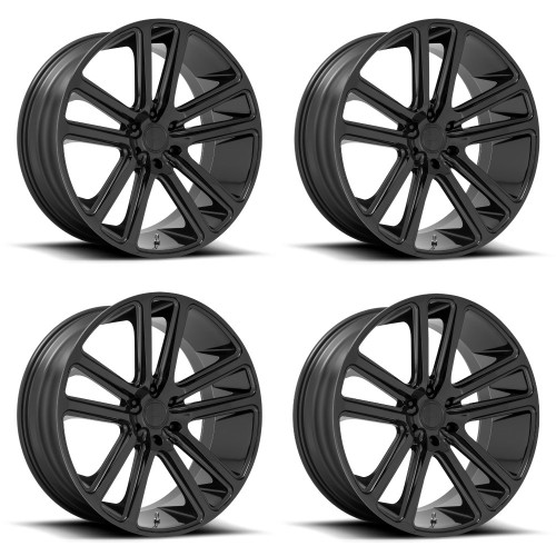 Set 4 DUB S256 Flex 24x10 5x115 Gloss Black Wheels 24" 20mm Rims