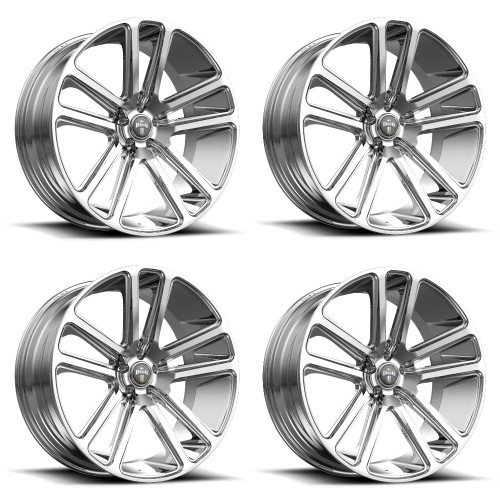 Set 4 DUB S254 Flex 22x9.5 6x5.5 Chrome Wheels 22" 25mm For Nissan Truck Rims