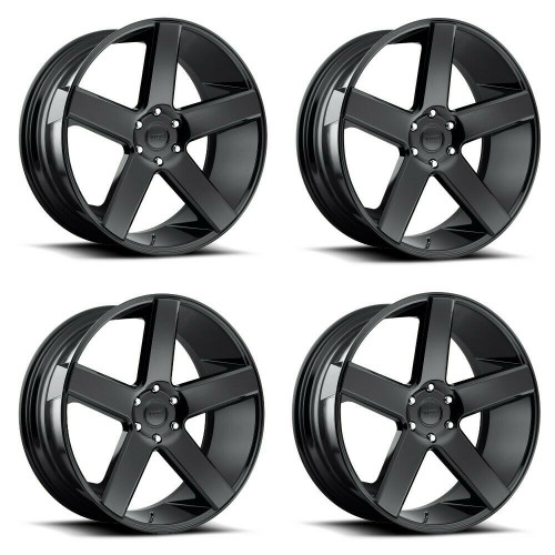 Set 4 DUB S216 Baller 22x9.5 5x5 Gloss Black Wheels 22" 11mm For Chevy GMC Rims