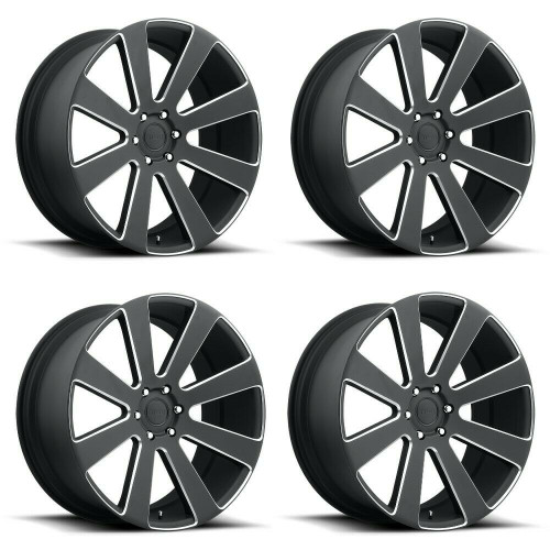 Set 4 DUB S187 8-Ball 22x9.5 6x135 Matte Black Milled Wheels 22" 30mm Rims