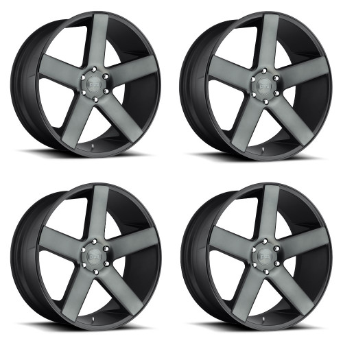 Set 4 DUB S116 Baller 22x9 5x115 Matte Black Double Tint Wheels 22" 15mm