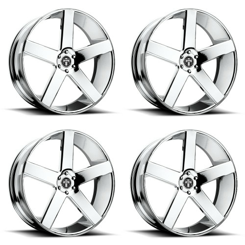 Set 4 DUB S115 Baller 26x10 6x5.5 Chrome Plated Wheels 26" 20mm For Nissan Rims