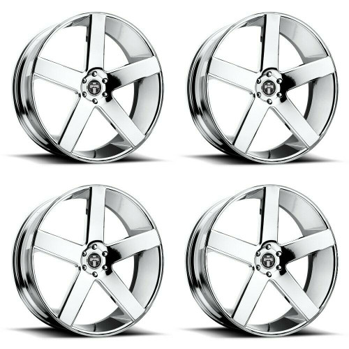 Set 4 DUB S115 Baller 22x9.5 6x5.5 Chrome Plated Rims 22" 19mm For Cadillac Ram