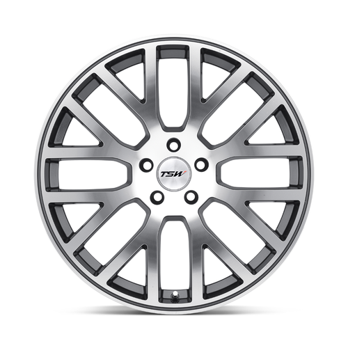 Set 4 TSW Donington 22x10.5 5x120 Gunmetal Mirror Cut Face Wheels 22" 25mm Rims
