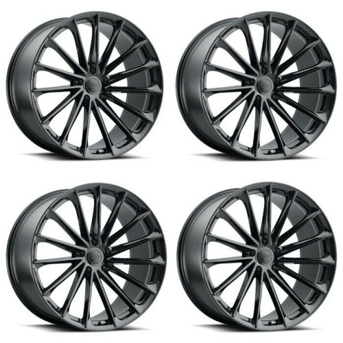 Set 4 OHM Proton 22x11 5x120 Gloss Black Wheels 22" 30mm Rims