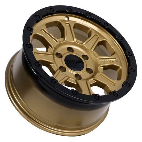 17" Tremor 103 Impact Gloss Gold Gloss Black Lip Wheel 17x8.5 6x135 0mm Rim