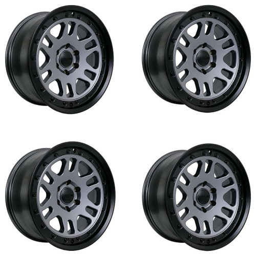 Set of 4 Tremor 105 Shaker 17x8.5 8x170 0mm Graphite Grey Black Lip Truck Wheels