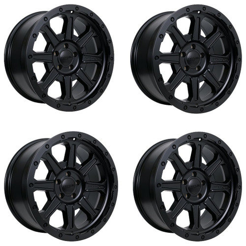 Set of 4 Tremor 103 Impact 17x8.5 6x5.5 0mm Satin Black Offroad Truck SUV Wheels
