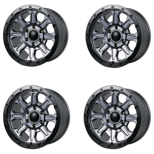 Set 4 17" Tremor 103 Impact Graphite Grey Black Lip Wheels 17x8.5 8x6.5 0mm Rims