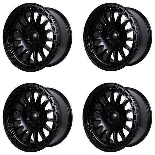 Set 4 17" Tremor 104 Aftershock Satin Black Wheels 17x8.5 8x6.5 0mm Truck Rims