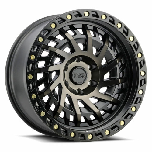 17" Black Rhino Shredder 17x9 5x5.0 Matte Black Machined Dark Tint Wheel -18mm