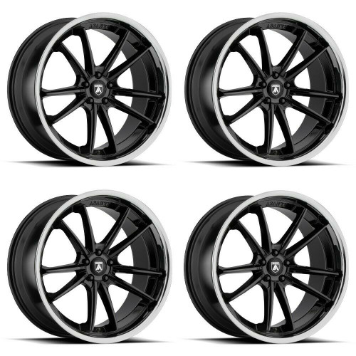 Set 4 Asanti Black ABL-23 Sigma 22x10.5 5x115 Gloss Black Chrome Wheels 22" 25mm