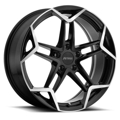Petrol P1A 18x8 5x112 Gloss Black W/ Machined Cut Face Wheel 18" 40mm Rim
