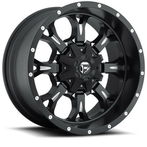 Set 4 18" Fuel D517 Krank 18x9 8x6.5 Matte Black Milled Wheels -12mm Lifted Rims