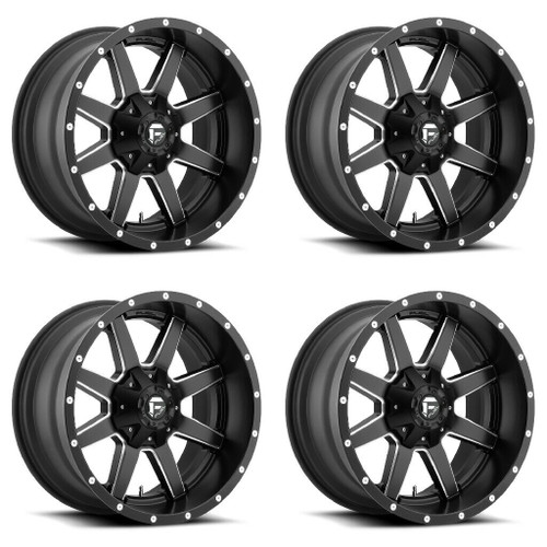 Set 4 Fuel D538 Maverick 18x9 8x6.5 Matte Black Milled Wheels 18" -12mm Rims