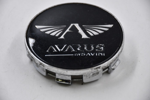 Avarus by Savini Chrome w/ Black & Chrome Logo Wheel Center Cap Hub Cap BR4-3-CAP 2.875" Snap In