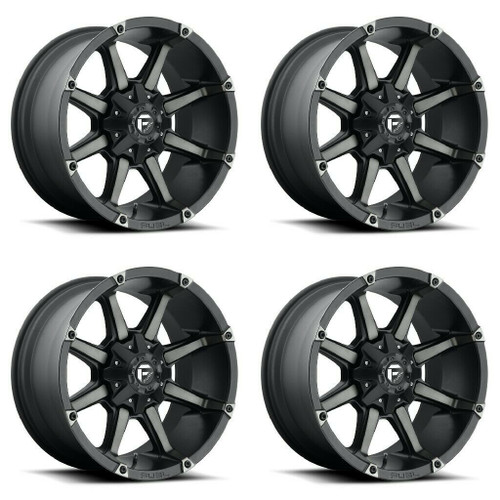 Set 4 20" Fuel D556 Coupler 20x10 5x4.5 5x5 -12mm Wheels Matte Black Double Rims Lifted Offroad Truck SUV