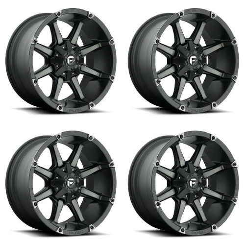 Set 4 20" Fuel D556 Coupler 20x9 6x135 6x5.5 1mm Matte Black Double Tint Wheels
