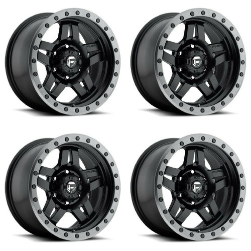 Set 4 18" Fuel D557 Anza 18x8 6x120 Matte Black Gunmetal Ring Wheels 27mm Rims
