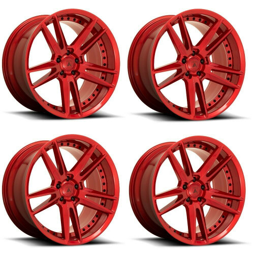 Set 4 Asanti Black ABL-33 Reign 20x10.5 5x4.5 Candy Red Wheels 20" 38mm Rims