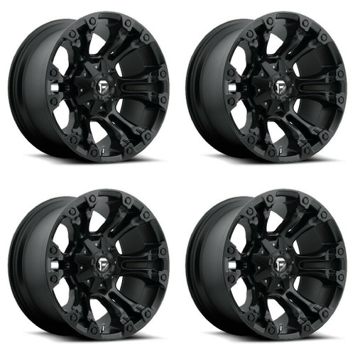 Set 4 17" Fuel D560 Vapor 17x10 6x135 6x5.5 Matte Black Wheels -18mm Lifted Rims