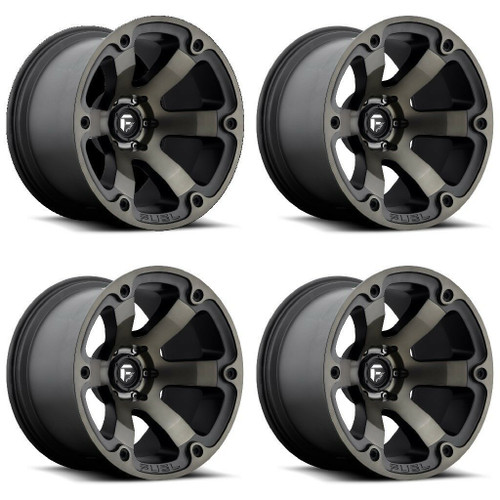 Set 4 18" Fuel D564 Beast 18x9 5x5 Matte Black Double Dark Tint Wheels -12mm Rim