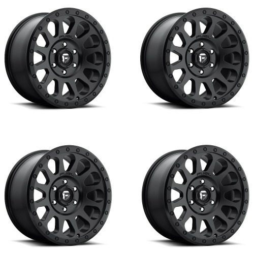Set 4 16" Fuel D579 Vector 16x8 5x120 Matte Black Wheels 20mm Rims