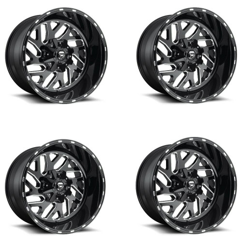 Set 4 Fuel D581 Triton 20x10 6x135 6x5.5 Gloss Black Milled Wheels 20" -19mm