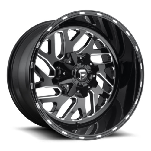 Set 4 Fuel D581 Triton 26x12 8x180 Gloss Black Milled Wheels 26" -44mm Rims
