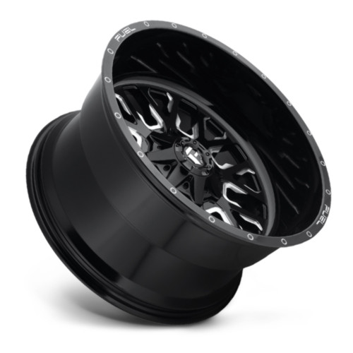 22" Fuel 1PC D611 Stroke 22x10 Gloss Black Milled 5x5.5 5x150 Wheel 10mm Rim