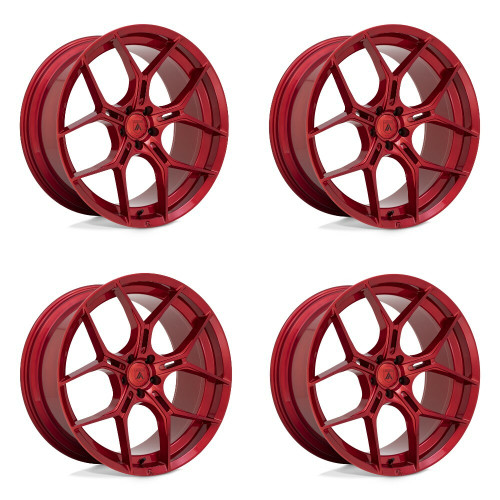 Set 4 Asanti Black ABL-37 Monarch 22x10.5 5x115 Candy Red Wheels 22" 20mm Rims