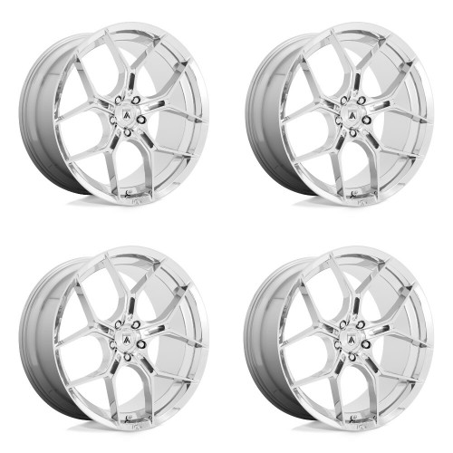 Set 4 Asanti Black ABL-37 Monarch 22x9 5x112 Chrome Wheels 22" 38mm Rims