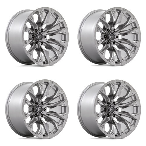 Set 4 22" Fuel D806 Flame 22x10 6x5.5 -18mm Platinum Wheels Lifted Truck Rims