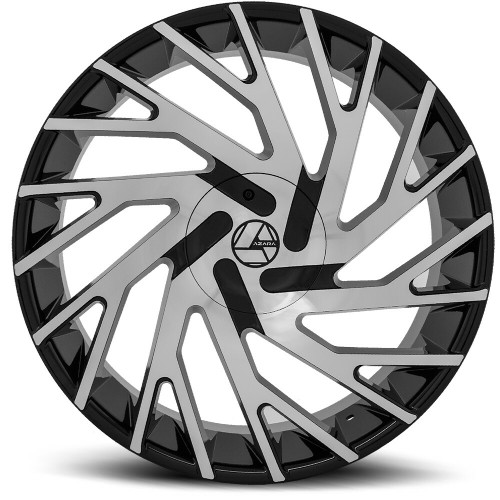 22" Azara AZA-505 Gloss Black & Machined Wheel 22x8.5 5x112 5x4.5 38mm Rim