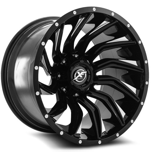 26" XF Off-Road XF-224 Gloss Black & Milled Wheel 26x14 6x135/6x5.5 -76mm Rim