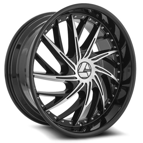 20" Azara AZA-516 Gloss Black & Machined Wheel 20x8.5 5x110 5x4.5 35mm Rim