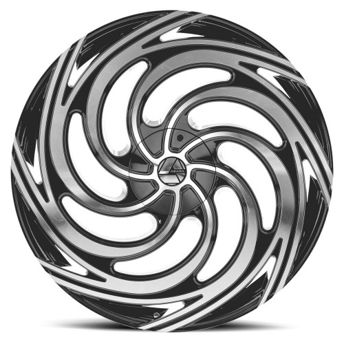 26" Azara AZA-519 Gloss Black & Machined Wheel 26x9.5 5x115 5x120 15mm Rim