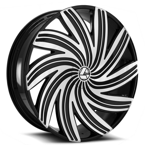 20" Azara AZA-502 Gloss Black & Machined Wheel 20x8.5 5x110 5x4.5 35mm Rim