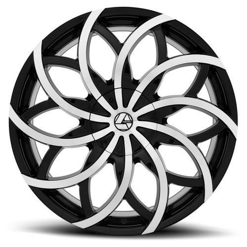 22" Azara AZA-504 Gloss Black & Machined Wheel 22x8.5 5x112 5x4.5 38mm Rim