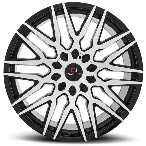 Set 4 20" Cavallo CLV-24 Gloss Black & Machined Wheels 20x8.5 5x112 5x4.5 35mm Set 4 20" Cavallo CLV-24 Gloss Black & Machined Wheels 20x8.5 5x112 5x4.5 35mm