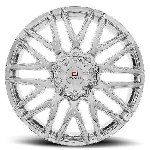 22" Cavallo CLV-24 Nano Chrome Wheel 22x8.5 5x4.5 5x120 38mm Rim