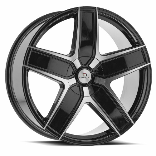 18" Cavallo CLV-31 Gloss Black Machined Wheel 18x8 4x100 4x4.5 35mm Rim