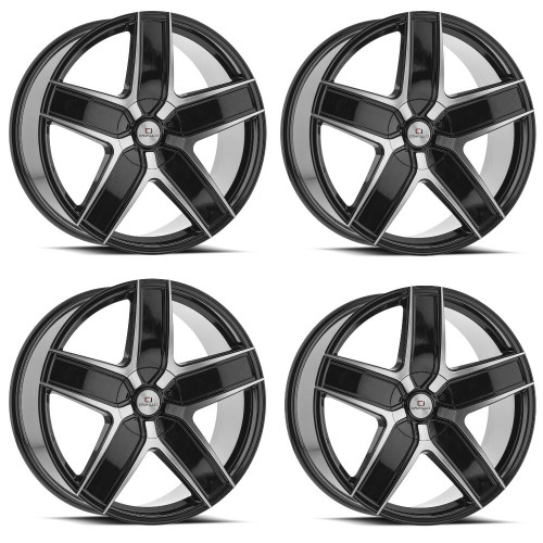 Set 4 18" Cavallo CLV-31 Gloss Black Machined Wheels 18x8 4x100 4x4.5 35mm Rims