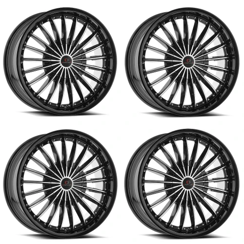 Set 4 18" Cavallo CLV-32 Gloss Black Machined Wheels 18x8 4x100 4x4.5 35mm Rims